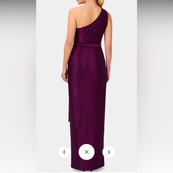 One shoulder faux wrap shimmer dress - Picture 2 of 8